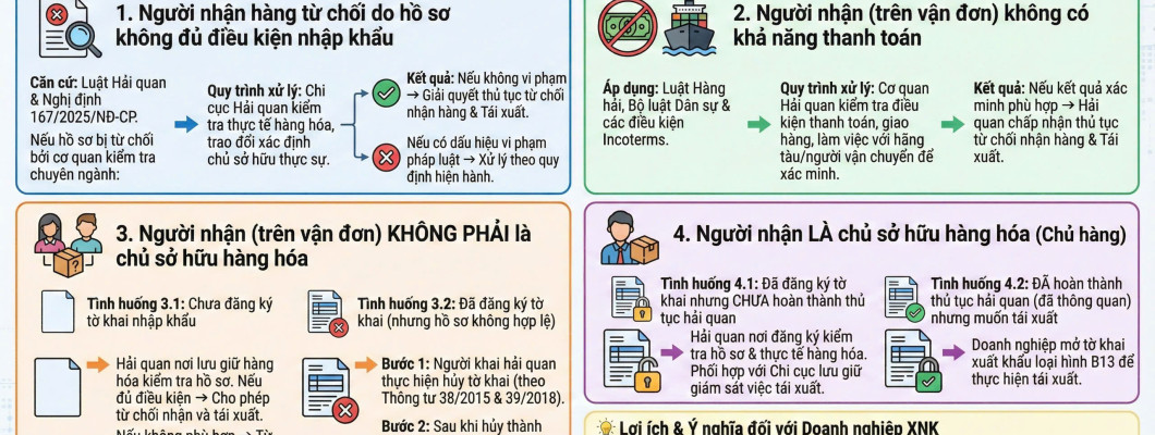 Hải quan ban hành hướng dẫn mới về thủ tục từ chối nhận hàng và tái xuất: Làm rõ trách nhiệm, gỡ vướng cho doanh nghiệp